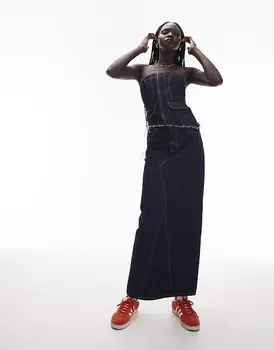 Юбка-колонна из необработанного денима Topshop