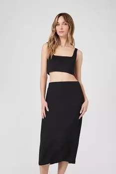 Юбка-колонна миди Forever 21, черный