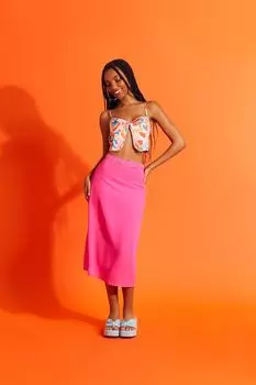 Юбка-колонна миди Forever 21, розовый