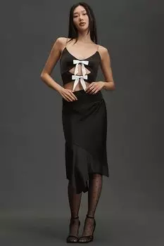 Юбка-комбинация Anthropologie асимметричная, черный