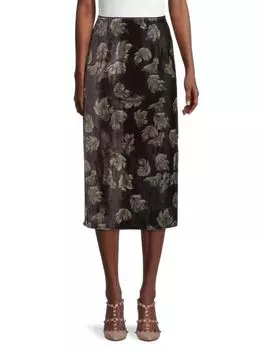 Юбка-комбинация fallen leaf из смесового шелка Vince Black