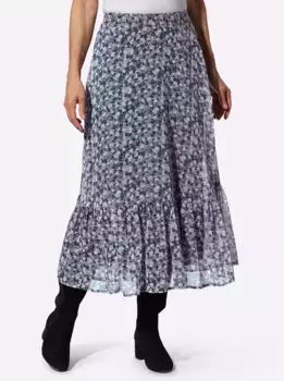 Юбка-комбинация Inspirations Inspirationen, цвет Flieder-Lavendel-Bedruckt