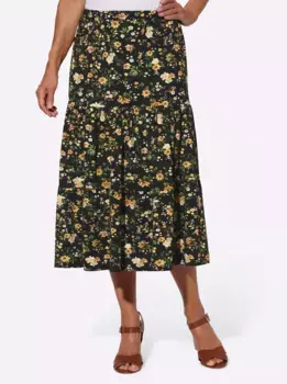 Юбка-комбинация Inspirations Inspirationen, цвет Schwarz-Bedruckt