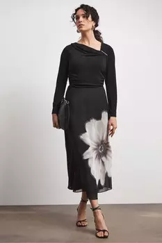 Юбка комбинация из шифона Joanna Hope, черный