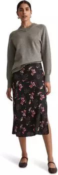 Юбка-комбинация миди Layton в цвете Ditsy Floral Madewell, цвет Floral True Black