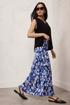 Юбка комбинация с абстрактным принтом Mint Velvet, синий