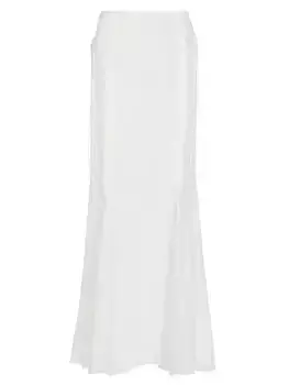 Юбка-комбинация Tresor из эластичного шелка и кружева Kiki De Montparnasse, слоновая кость