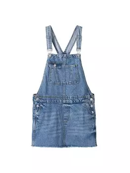 Юбка-комбинезон Bershka, синий деним