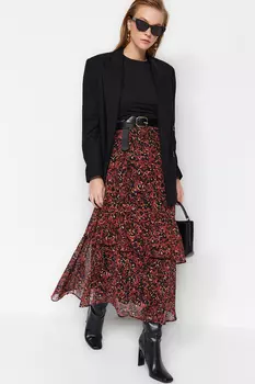 Юбка - Коричневый - Макси Trendyol Modest, коричневый