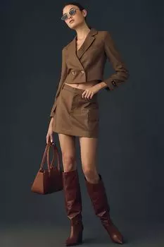 Юбка короткая Colombo EmRata x AG с карманами по бокам, umber