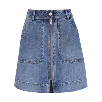 Юбка короткая Deep Breath на молнии, хаки