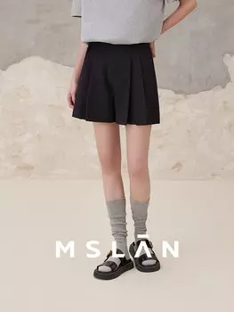 Юбка короткая Mslan с высокой талией, коричневый