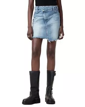 Юбка-косичка из денима Aki ALLSAINTS, синий