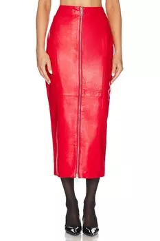 Юбка кожаная lony Retrofete, красный