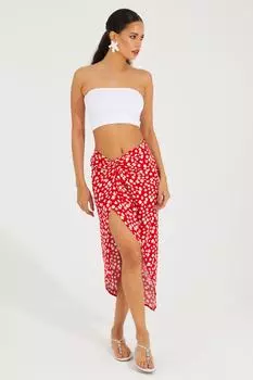 Юбка - Красный - Миди Cool & Sexy