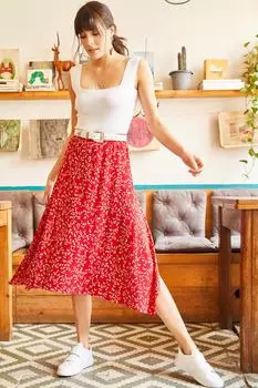 Юбка - Красный - Миди Olalook, красный