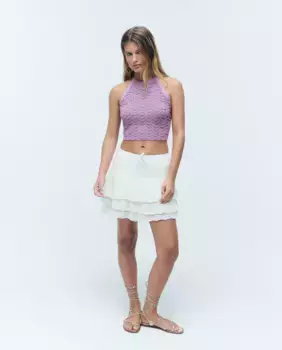 Юбка крючком с оборками Brownie, цвет Crudo