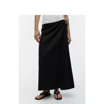 Юбка льняная Arket на шнуровке, черный