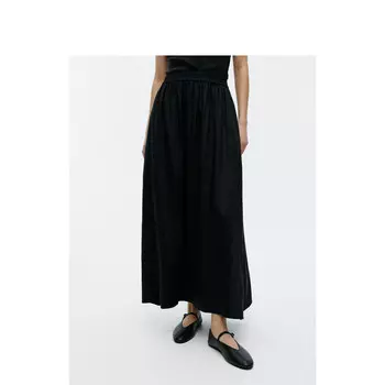 Юбка льняная Arket трапециевидной формы, черный