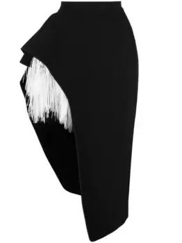 Юбка Laureate с бахромой и разрезом Maticevski, черный