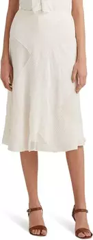 Юбка LAUREN Ralph Lauren Patchwork Tulle & Gauze Midi Skirt, цвет Mascarpone Cream