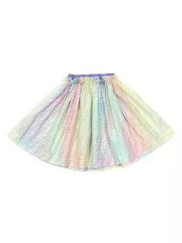 Юбка Little Girl's & Girl's с омбре и принтом логотипа для девочек Fendi