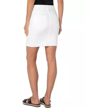 Юбка Liverpool Los Angeles Five-Pocket Skirt w/Fray Hem in Bone White, цвет Bone White