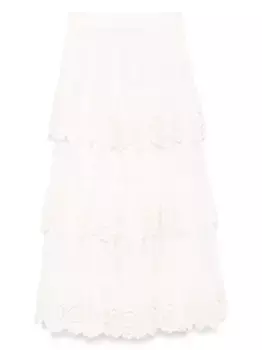 Юбка Lucky с вышивкой ZIMMERMANN, нейтральный