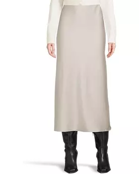 Юбка Madewell Solana Maxi - Debs Drapey Satin, цвет Steel