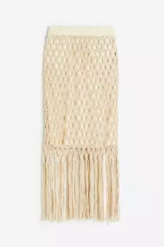Юбка макраме H&M, бежевый