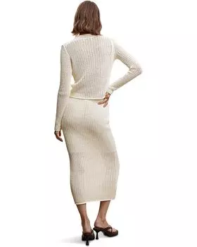 Юбка MANGO Basket Skirt, белый