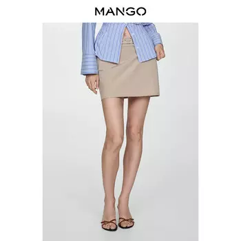 Юбка Mango с ремешком, коричневый