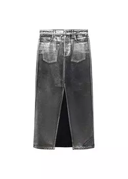 Юбка MANGO Shimmer, черный деним