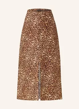 Юбка marble с льном WHISTLES, цвет DUNKELBRAUN/HELLBRAUN