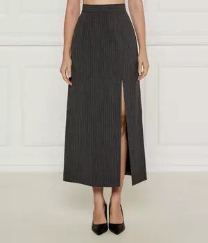 Юбка Marella миди с разрезом, серый