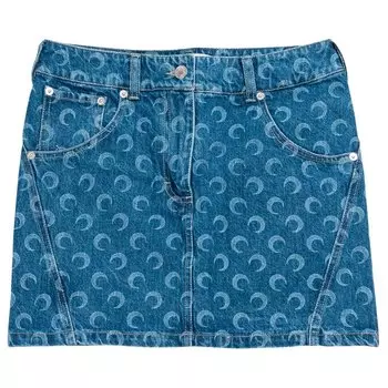 Юбка Marine Serre Deadstock Denim Mini Skirt, синий
