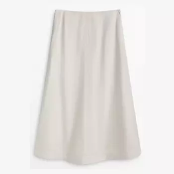 Юбка Massimo Dutti Flared With Topstitching Detail, кремовый