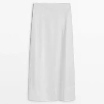 Юбка Massimo Dutti Midi Poplin, белый