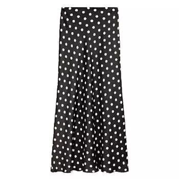 Юбка Massimo Dutti Polka Dot Print Studio, черный