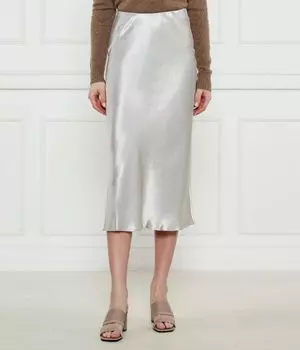 Юбка Max Mara Alessio миди атласная, серебряный