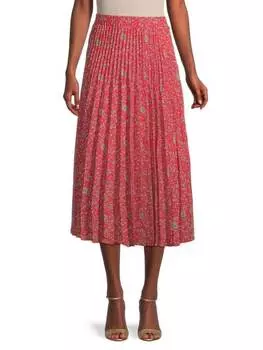 Юбка Max Studio в складку, красный