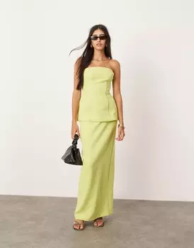 Юбка макси Asos Design Structured Slim Co-ord, светло-зеленый