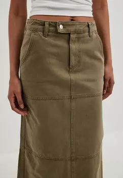 Юбка макси Aus Mit Schlitz NA-KD, зеленая