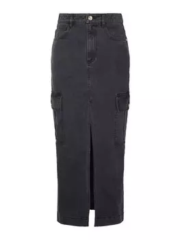 Юбка макси Barbour International Skirt Tamsin, черный деним