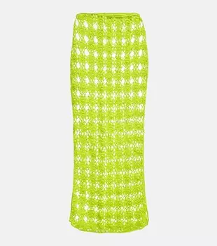 Юбка макси Bella крючком из хлопка ANNA KOSTUROVA, зеленый