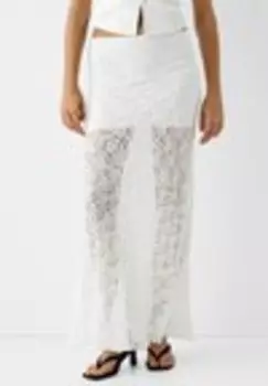 Юбка макси Bershka, белый