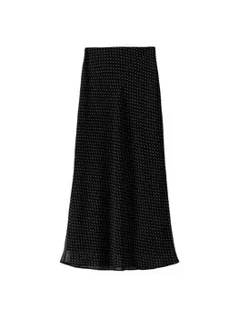 Юбка макси Bershka Skirt, черный