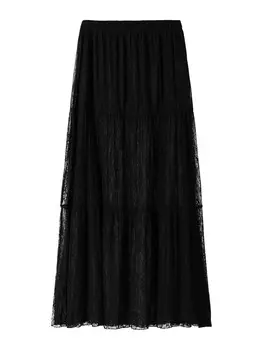 Юбка макси Bershka Skirt, черный