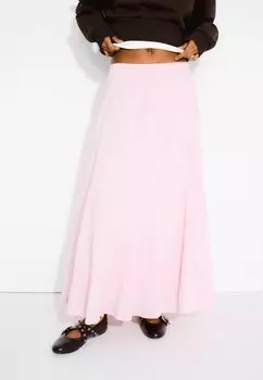 Юбка макси Bershka, светло-розовый