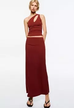 Юбка макси Bershka, темно-красный